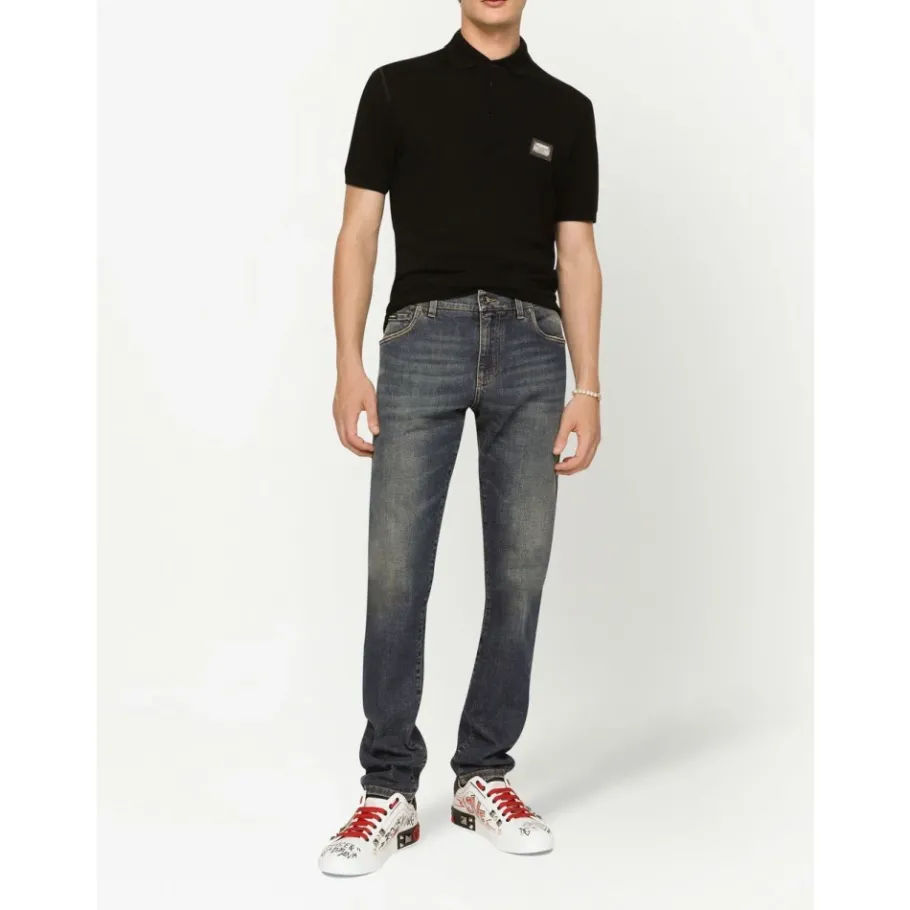 Dolce & Gabbana Denim Jeans met Metalen Logo-Heren Jeans