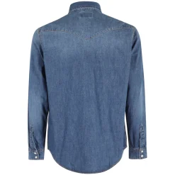 Roy Roger's Denim Martin Shirt Klassieke Kraag Zakken-Heren Overhemden