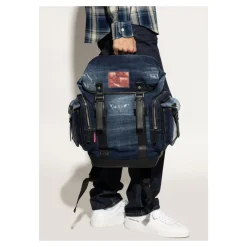 Dsquared2 Denim rugzak met logo-Heren Rugzakken