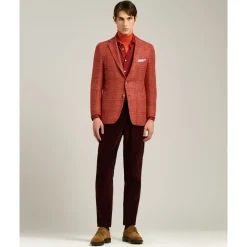 Kiton Derby in kalfsleer suède met brogue bloempatroon-Heren Instappers & Slip Ons|Nette Schoenen