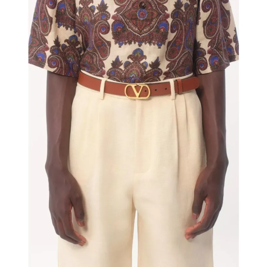 Valentino Garavani Diep Karamel VLogo Handtekening Riem-Heren Riemen