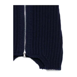 Dries Van Noten Donkere Geribbelde Gebreide Sjaal-Heren Sjaals