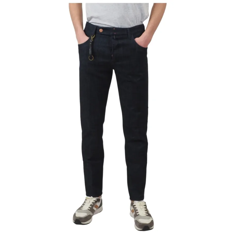 Incotex Donkere Op Maat Gemaakte Jeans Tapered Fit-Heren Jeans