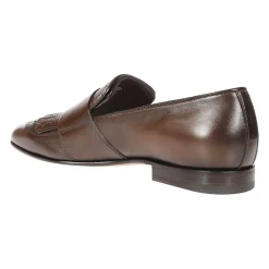 Santoni Donkere Double Monks Strap Schoenen-Heren Nette Schoenen