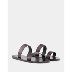 Saint Laurent Donkere leren slippers-Heren Slippers