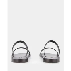 Saint Laurent Donkere leren slippers-Heren Slippers