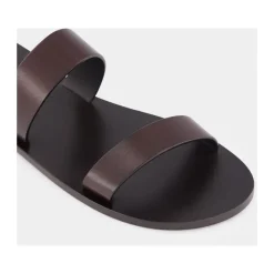 Saint Laurent Donkere leren slippers-Heren Slippers