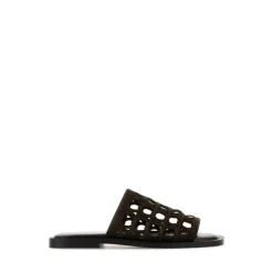 Ferragamo Donkere Suède Barbados Pantoffels-Heren Slippers