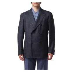 Brioni Double-Breasted Blazer met Opgestikte Zakken-Heren Kostuums