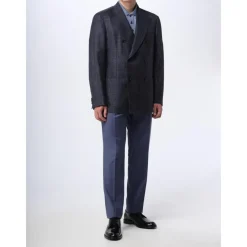 Brioni Double-Breasted Blazer met Opgestikte Zakken-Heren Kostuums