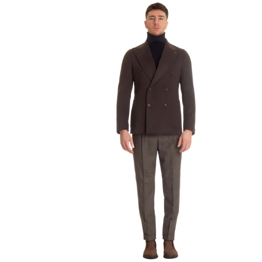 Tagliatore Double-Breasted Wollen Jas-Heren Kostuums