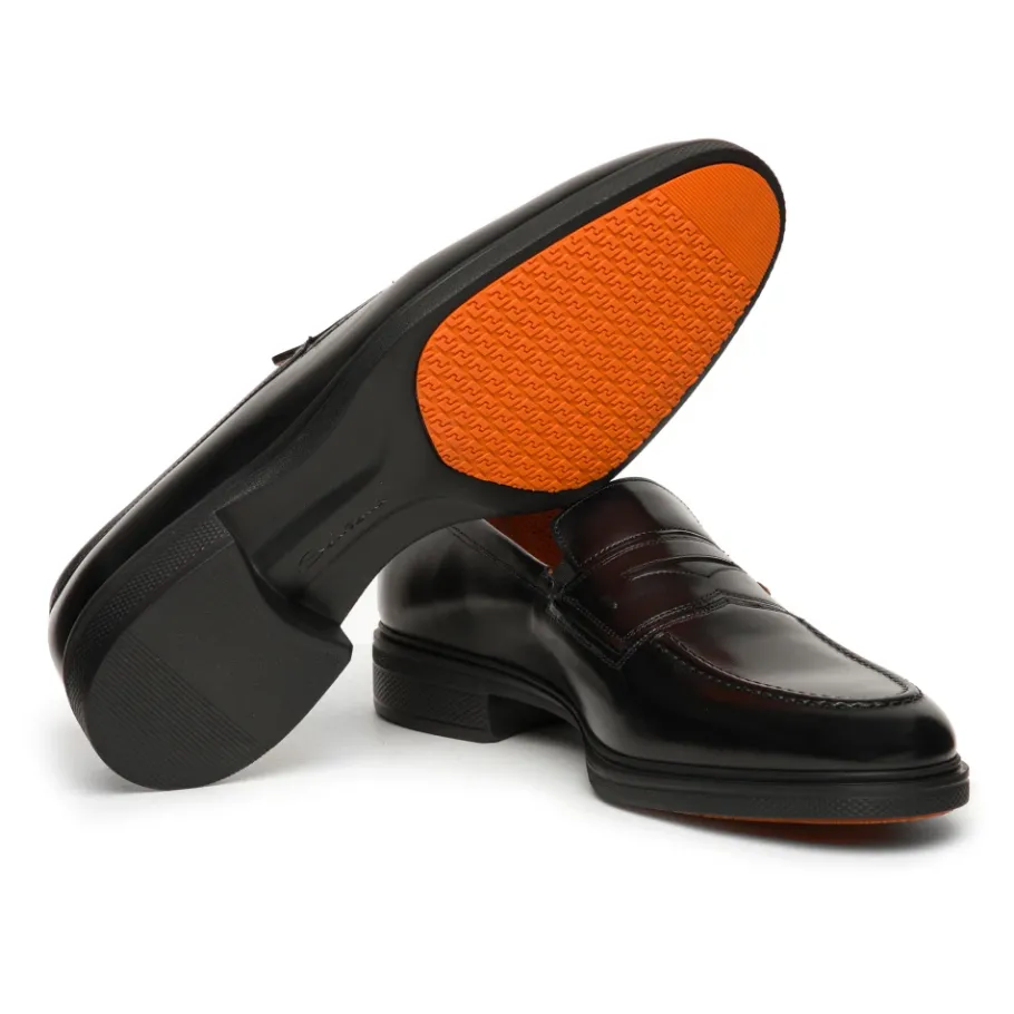 Santoni Easy leren loafers-Heren Instappers & Slip Ons