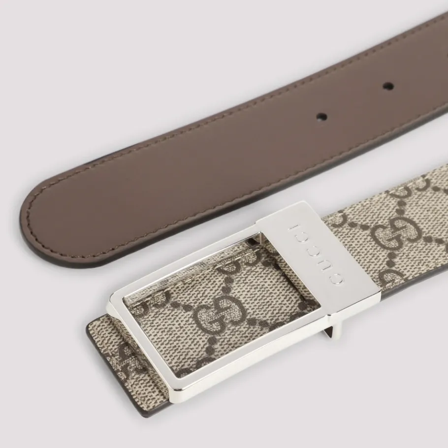 Gucci Ebony Brown Riem-Heren Riemen