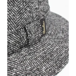 Borsalino Elegant Herringbone Fedora Hat-Heren Hoeden