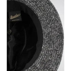 Borsalino Elegant Herringbone Fedora Hat-Heren Hoeden