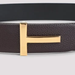 Tom Ford Elegant Reversible Leather Belt Nude-Heren Riemen