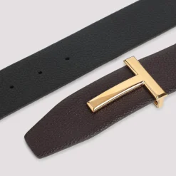 Tom Ford Elegant Reversible Leather Belt Nude-Heren Riemen