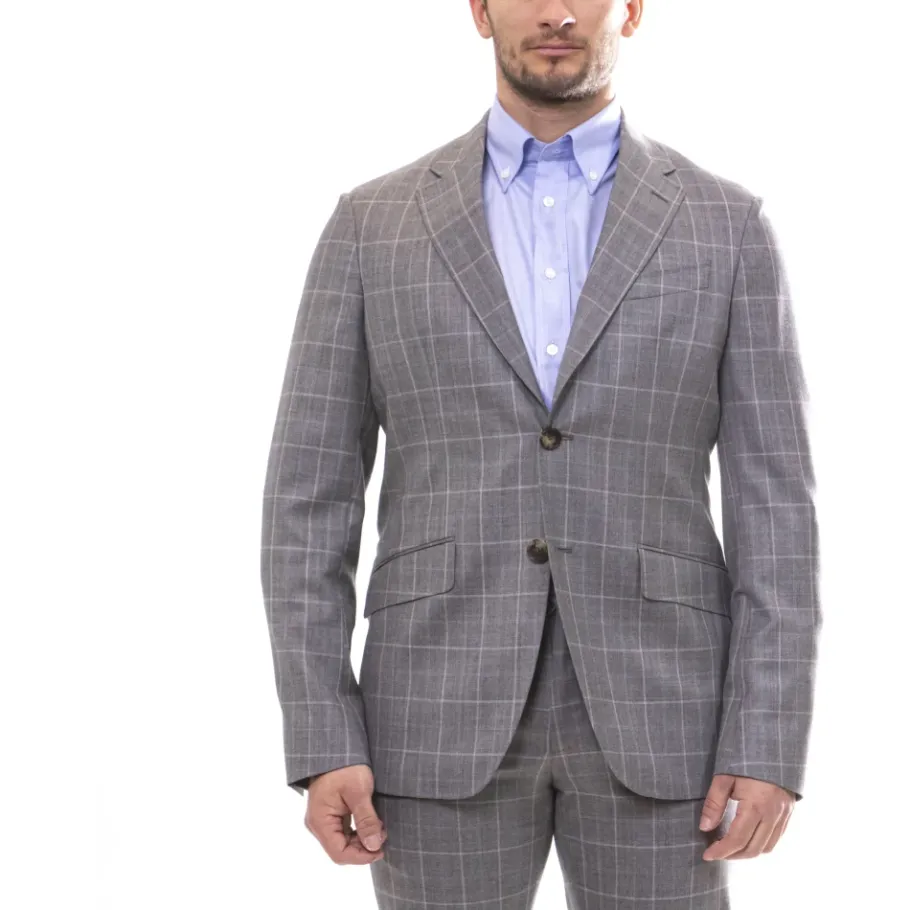 Etro Elegant Rome Dress in Grey-Heren Kostuums