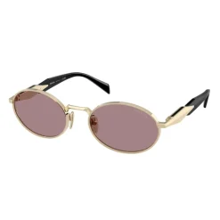 Prada Elegante Ovale Zonnebril met Paarse Lenzen-Heren Zonnebrillen