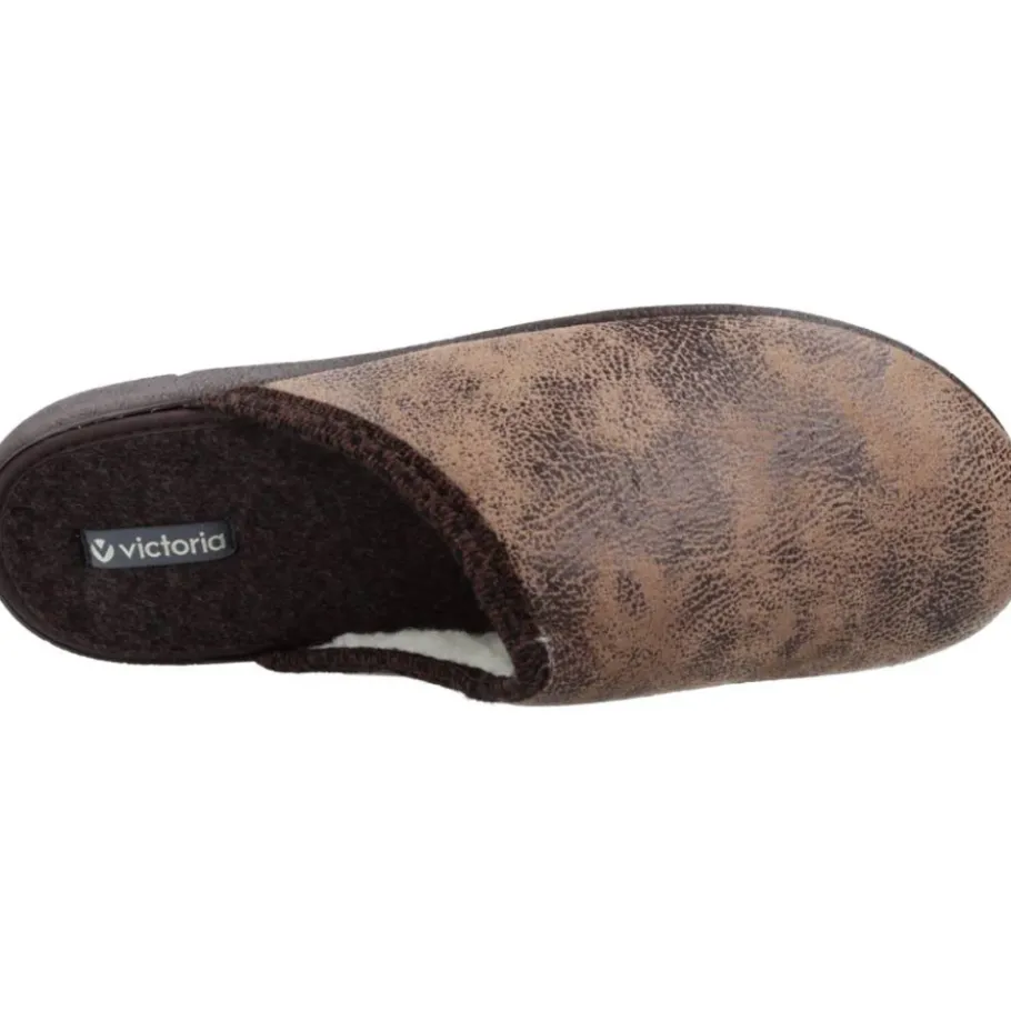 Victoria Faux Leather Comfort Slippers-Heren Pantoffels