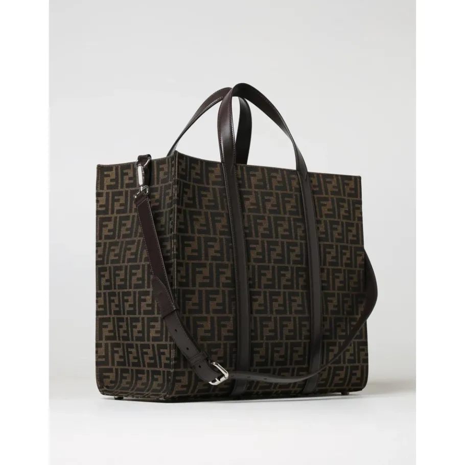 Fendi FF Logo Tote Bag-Heren Tassen