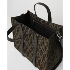 Fendi FF Logo Tote Bag-Heren Tassen