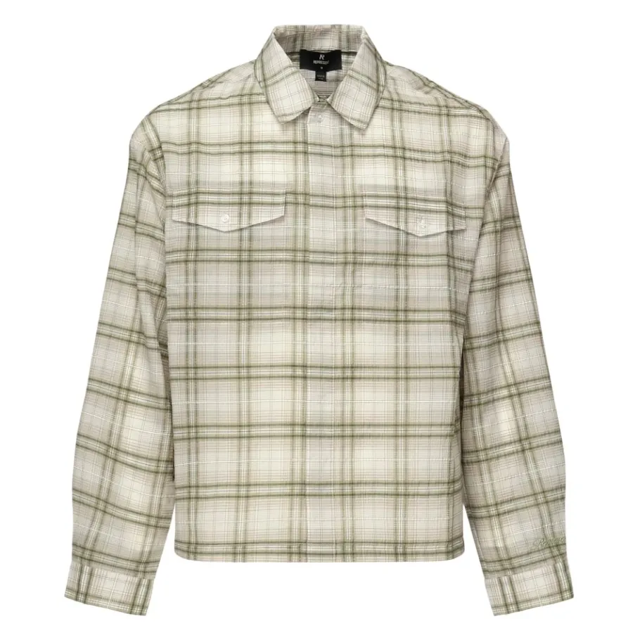 REPRESENT Flanellen Knoopshirt, Groen/-Heren Overhemden