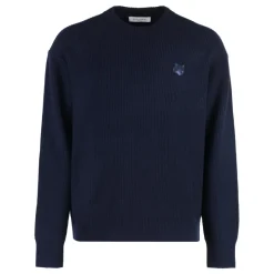 Maison Kitsuné Fox Front Patch Crew-neck Sweater-Heren Truien & Vesten