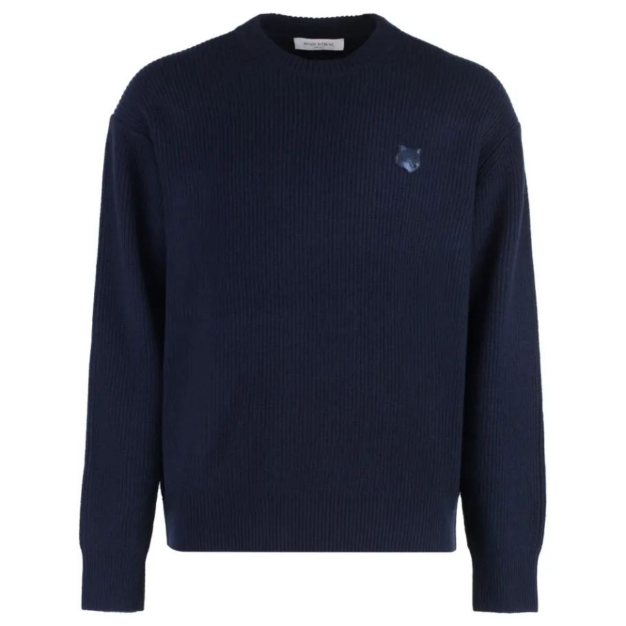 Maison Kitsuné Fox Front Patch Crew-neck Sweater-Heren Truien & Vesten