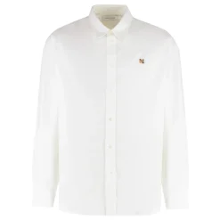 Maison Kitsuné Fox Head Embroidery Casual Shirt-Heren Overhemden