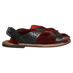 Dolce & Gabbana Gazelle Haar Leren Sandalen Schoenen-Heren Sandalen