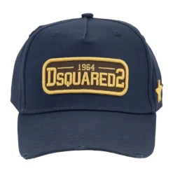 Dsquared2 Geborduurd Logo Baseball Cap Distressed Klep-Heren Petten