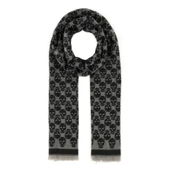 Alexander McQueen Geborduurde wolmix Foulard Sjaal-Heren Sjaals