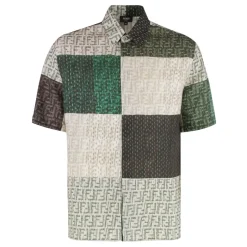 Fendi Gedrukt linnen overhemd-Heren Overhemden