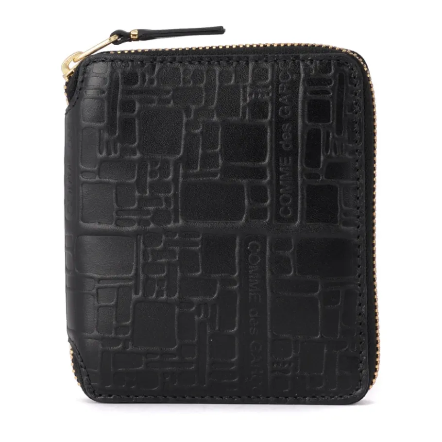 Comme des Garçons Gedrukte leren portemonnee met ritssluiting-Heren Portefeuilles