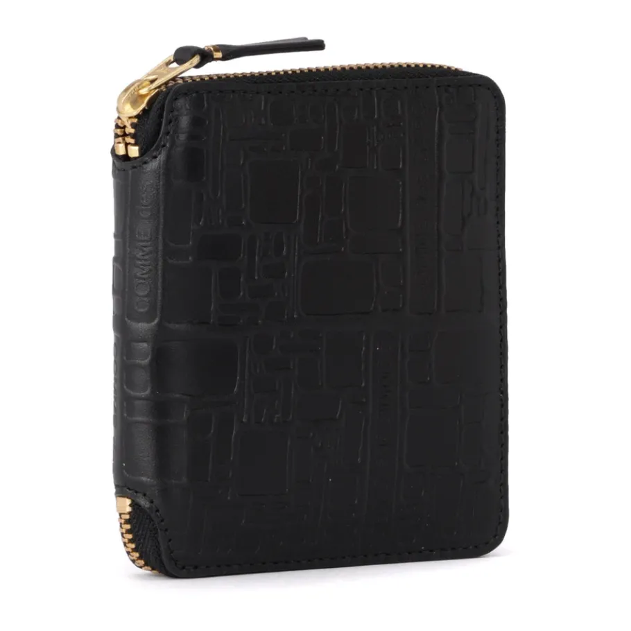 Comme des Garçons Gedrukte leren portemonnee met ritssluiting-Heren Portefeuilles