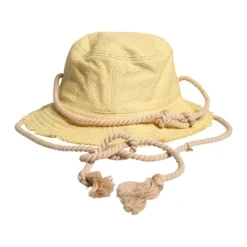 Dolce & Gabbana Gele Wide Brim Bucket Hat met Logo-Heren Hoeden