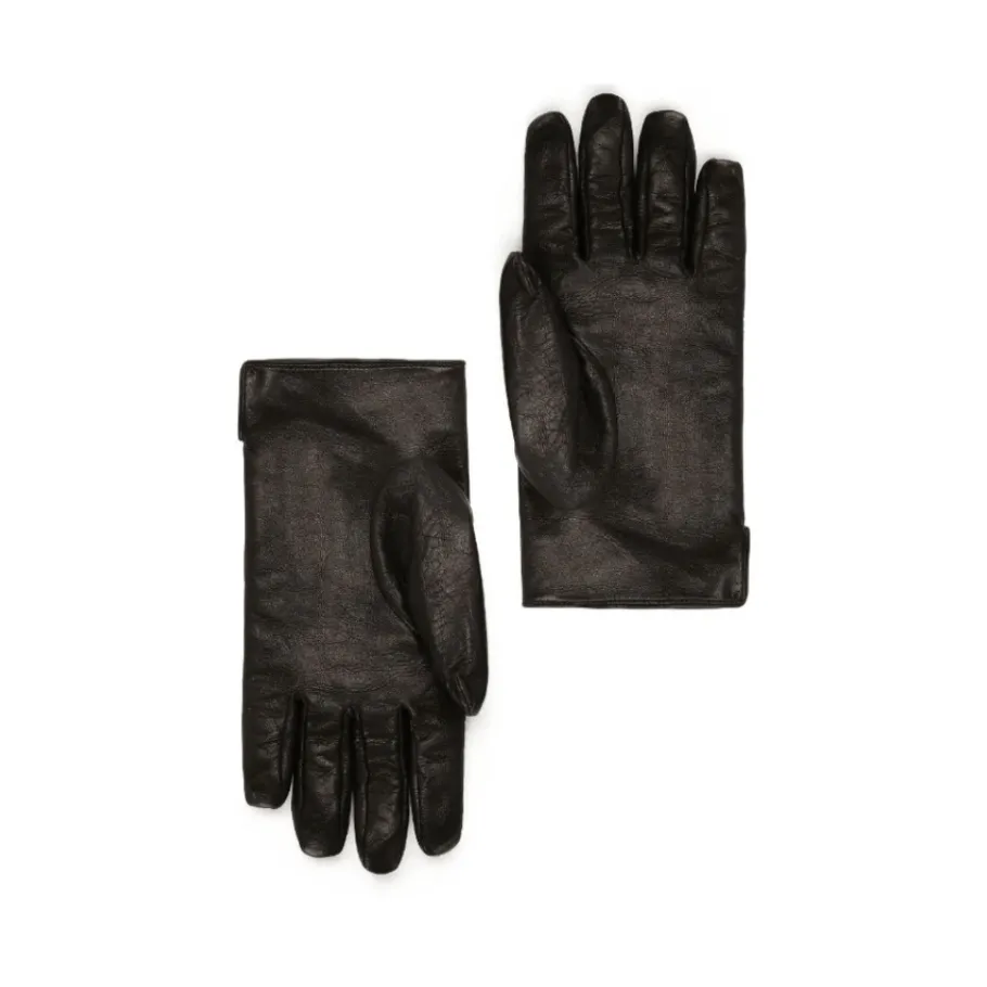 Dolce & Gabbana Geëmbosseerde leren handschoenen met zijden voering-Heren Handschoenen
