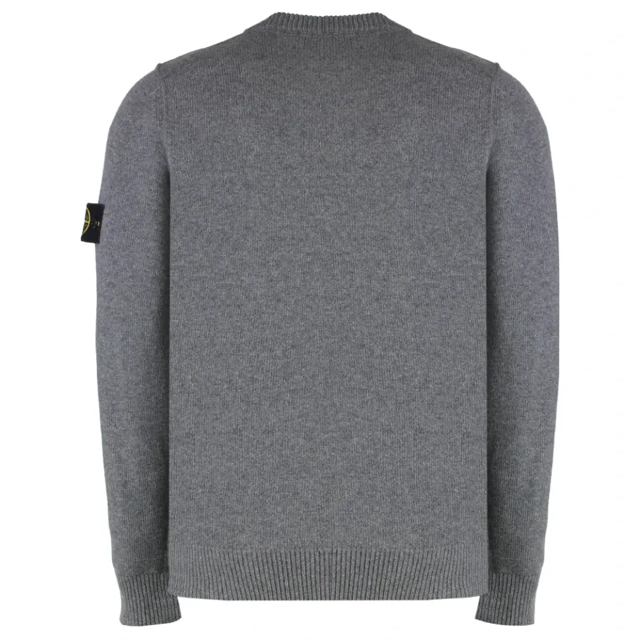 Stone Island Geribbelde crew-neck wolmix trui-Heren Truien & Vesten