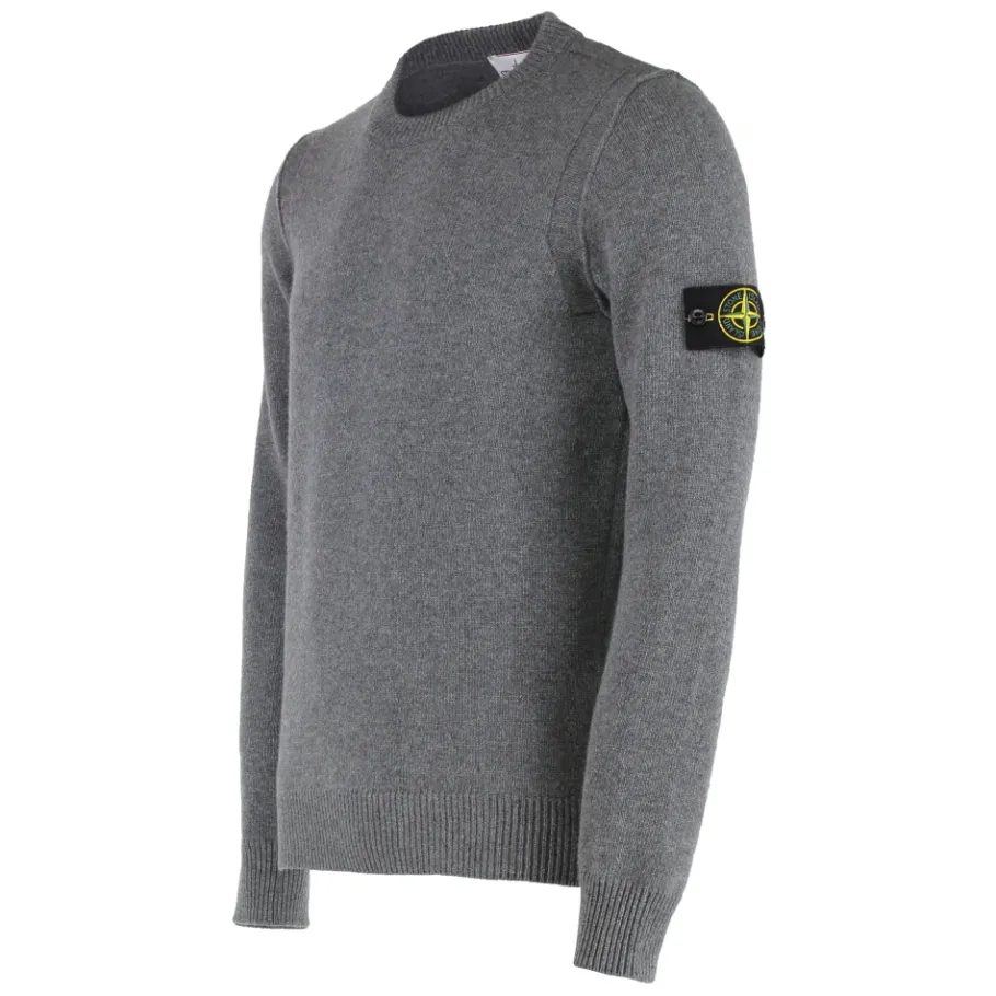 Stone Island Geribbelde crew-neck wolmix trui-Heren Truien & Vesten
