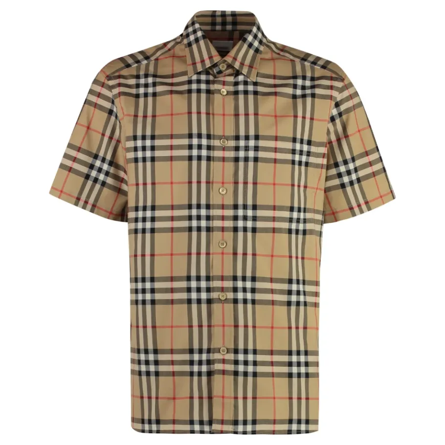 Burberry Geruit katoenen overhemd-Heren Overhemden