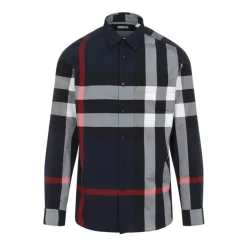 Burberry Geruit katoenen overhemd-Heren Overhemden