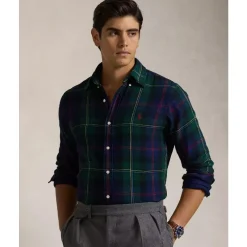 Ralph Lauren Geruit Overhemd Custom Fit-Heren Overhemden