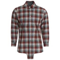 Maison Margiela Geruit wollen overhemd-Heren Overhemden