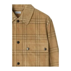 Burberry Geruite Corduroy Overhemd met Zak-Heren Overhemden