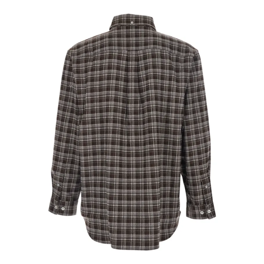 Dunst Geruite Flanellen Overhemd in Bruin-Heren Overhemden