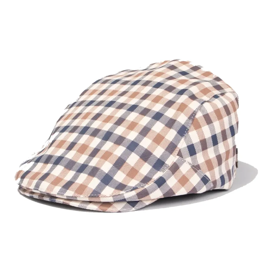 Aquascutum Geruite Flat Cap voor Actieve Club-Heren Hoeden