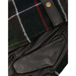 Barbour Geruite wollen leren handschoenen-Heren Handschoenen