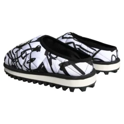 Dolce & Gabbana Gestikte Logo Slide Sandalen Wit-Heren Pantoffels