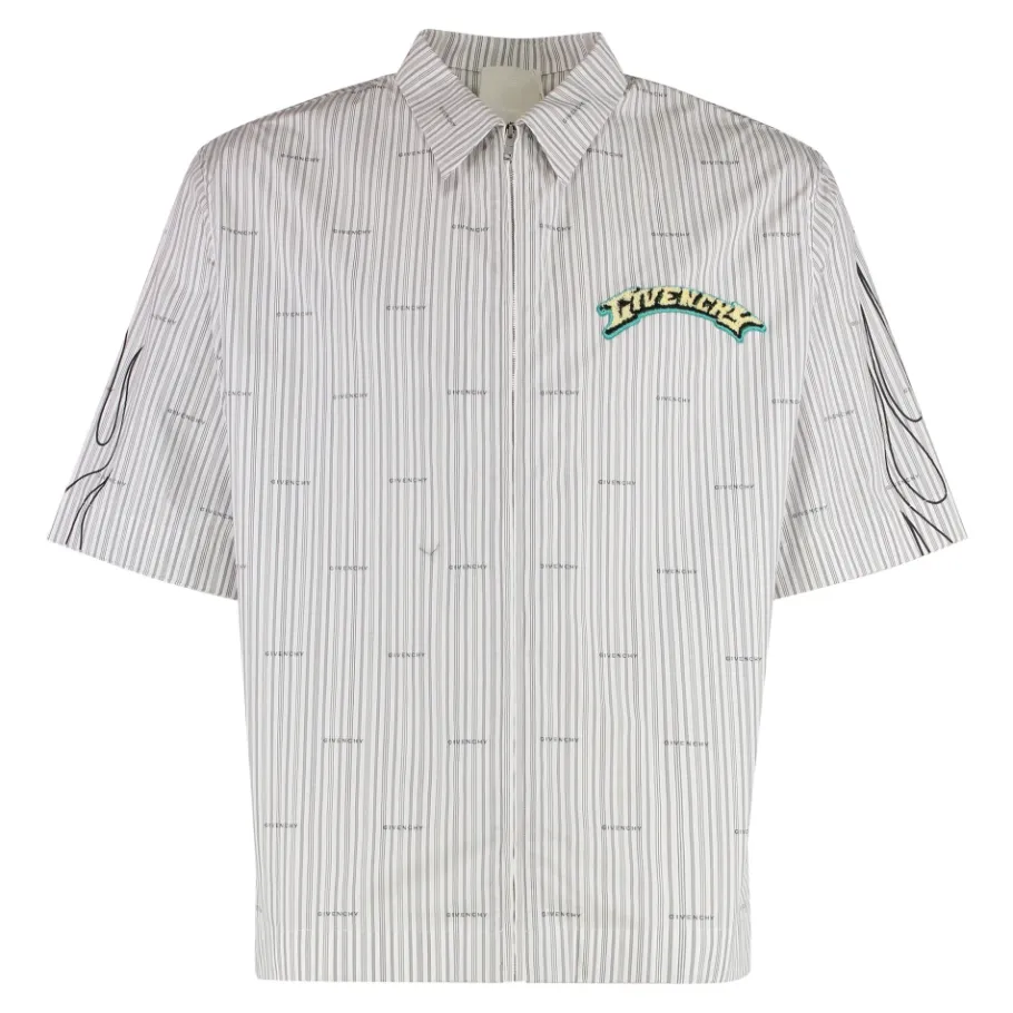 Givenchy Gestreept katoenen shirt-Heren Overhemden